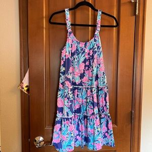 Lilly Pulitzer Loro Swing Dress Corsica Blue Toucan Party